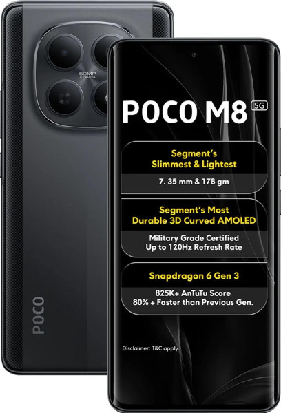 Image of Poco M8 5G Carbon Black 6GB RAM 128GB ROM