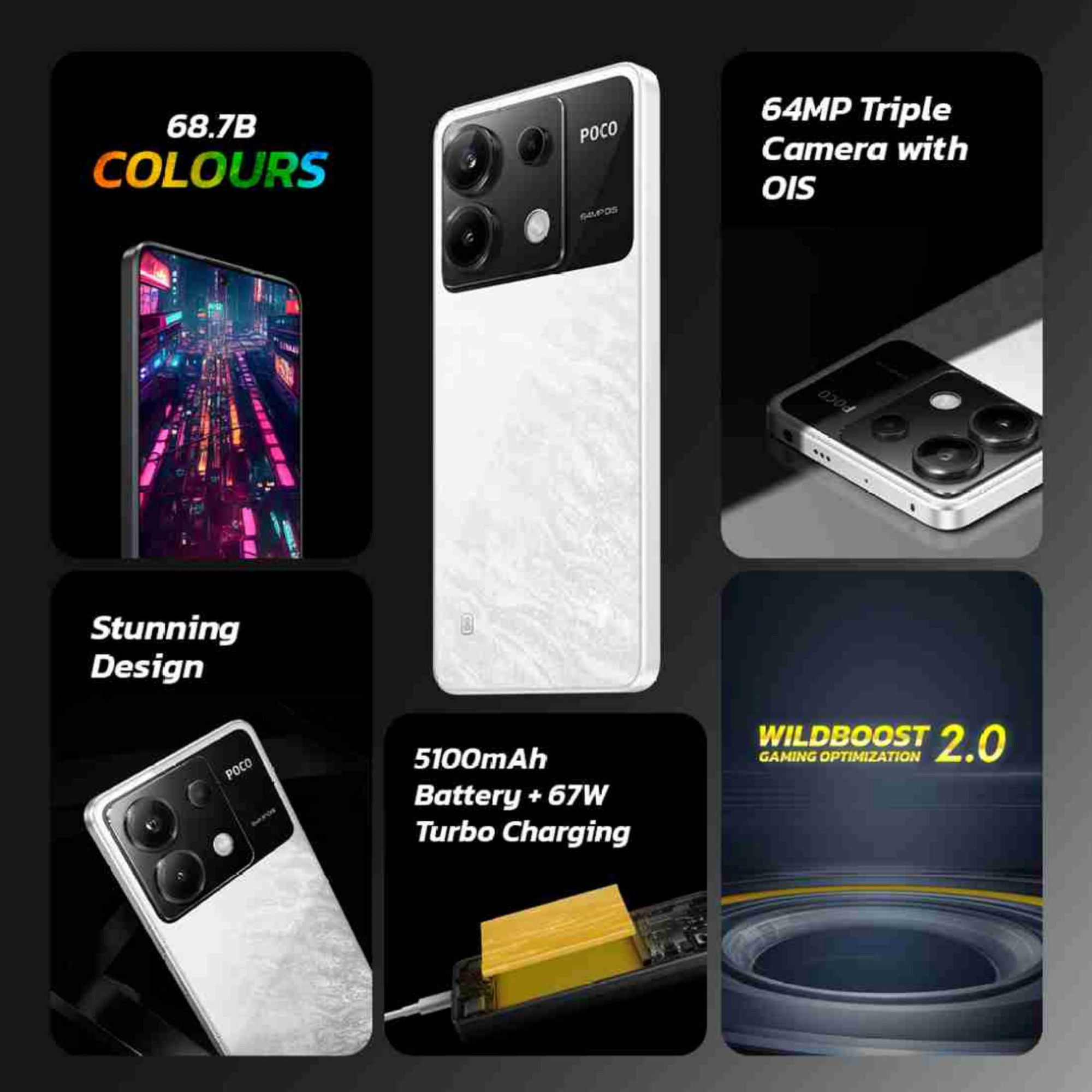 POCO X6 5G Snowstorm White 12 GB RAM 256 GB Storage