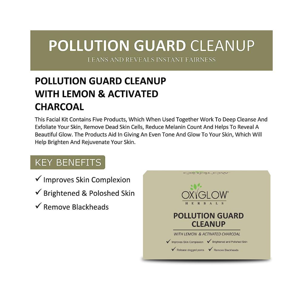 Pollution Gaurd Cleanup 40 Gm & OxyGlow Herbals Skin Whitening Facial Kit 60gm(Combo Pack)