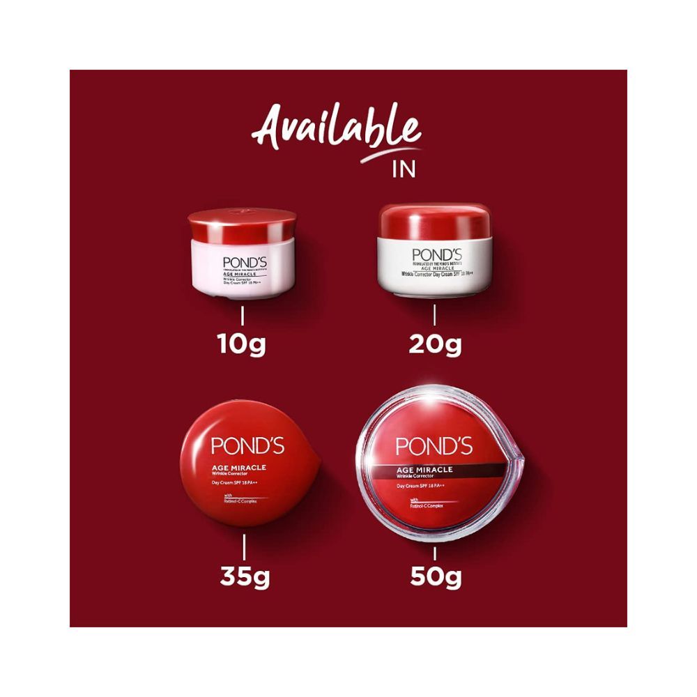 Pond'S Age Miracle Day Cream 50 G, Spf 18 Pa++, Anti Aging Light Face Moisturizer