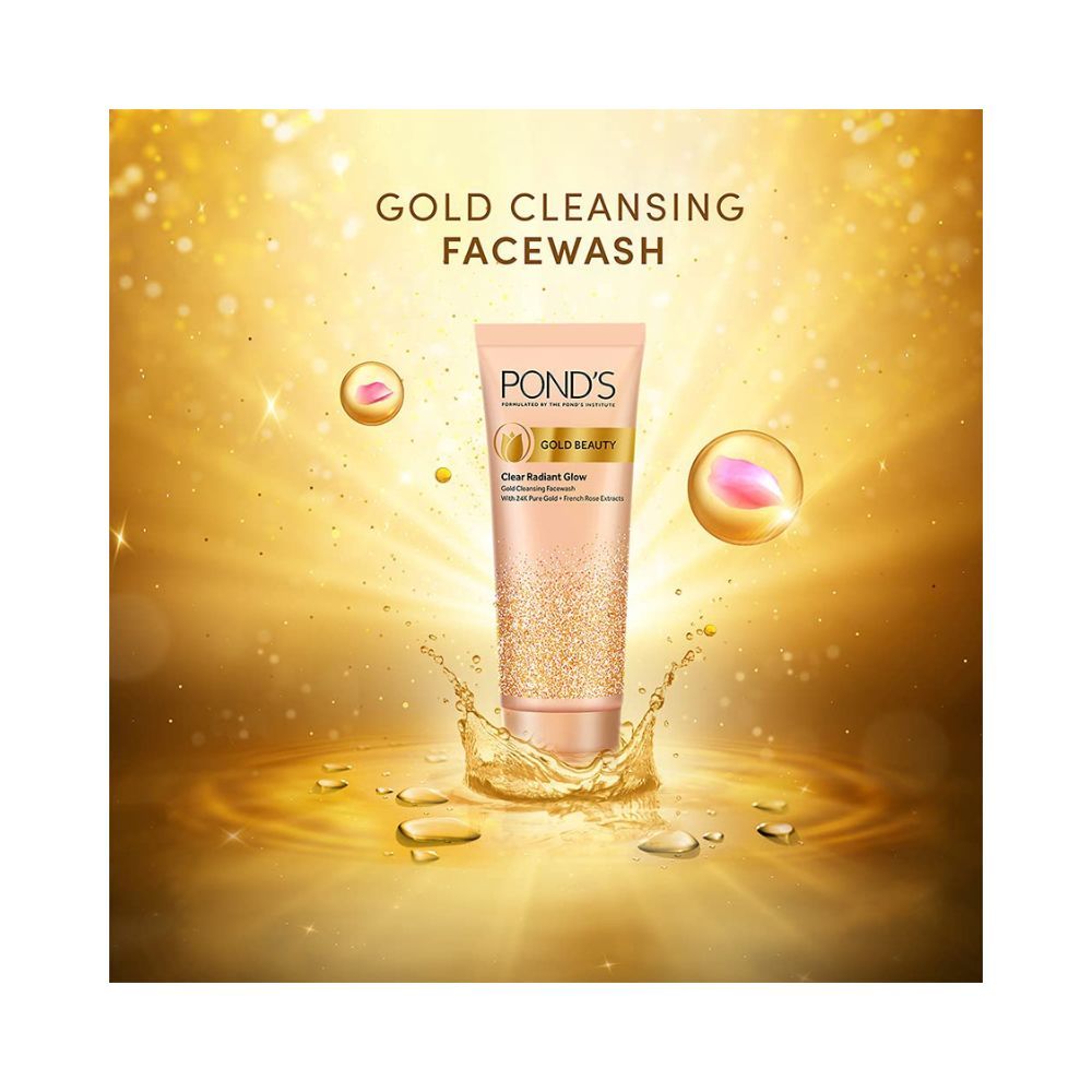 Pond'S Gold Beauty Gold Cleansing Face Wash, 24K Pure Gold