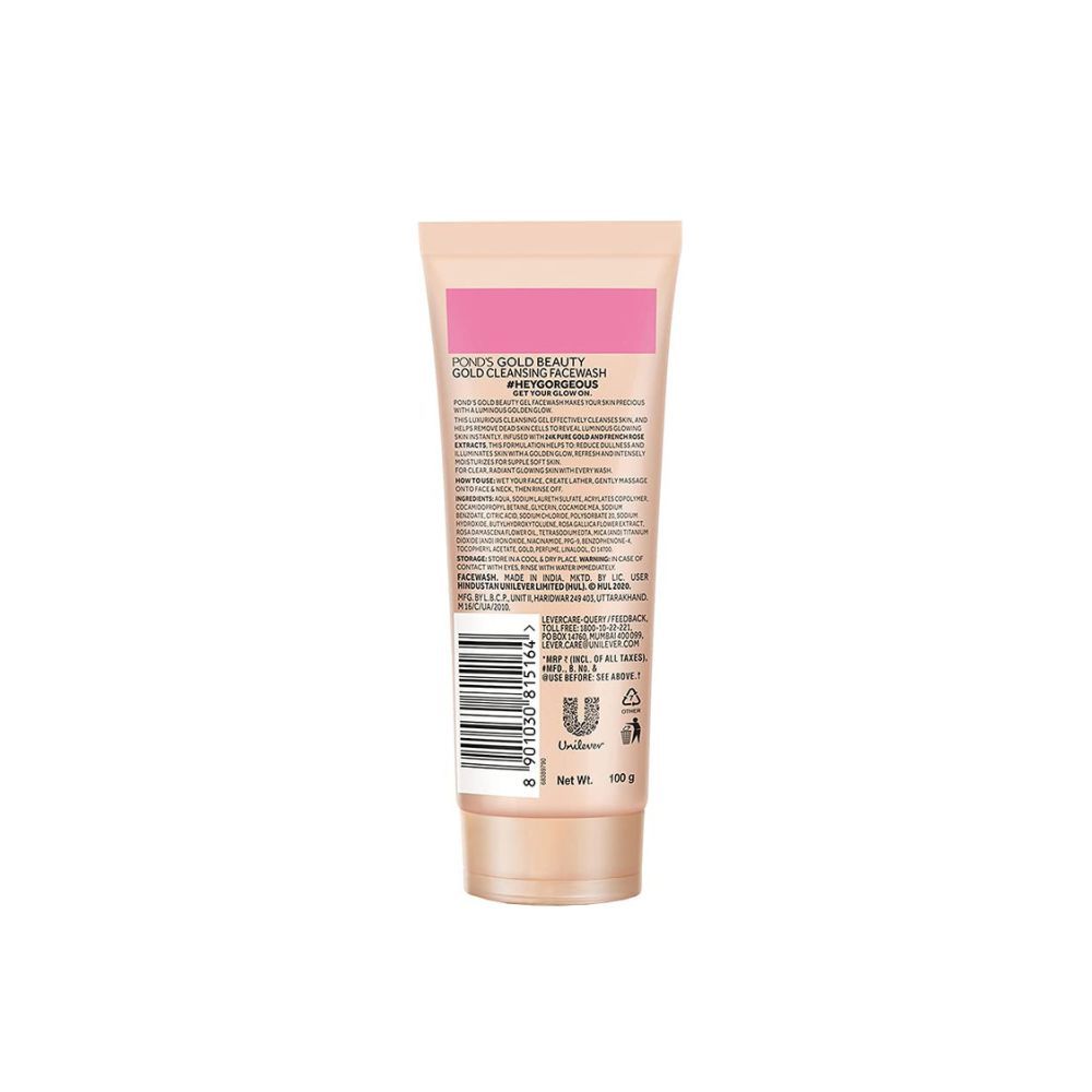 Pond'S Gold Beauty Gold Cleansing Face Wash, 24K Pure Gold