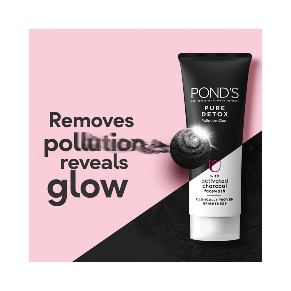 Pond'S Pure Detox Face Wash 200 G, Daily Exfoliating & Brightening Cleanser