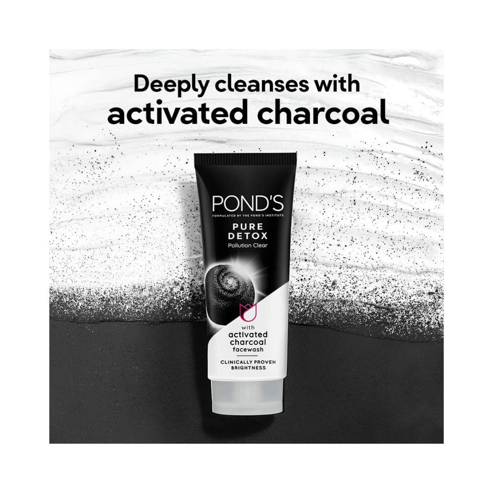 Pond'S Pure Detox Face Wash 200 G, Daily Exfoliating & Brightening Cleanser