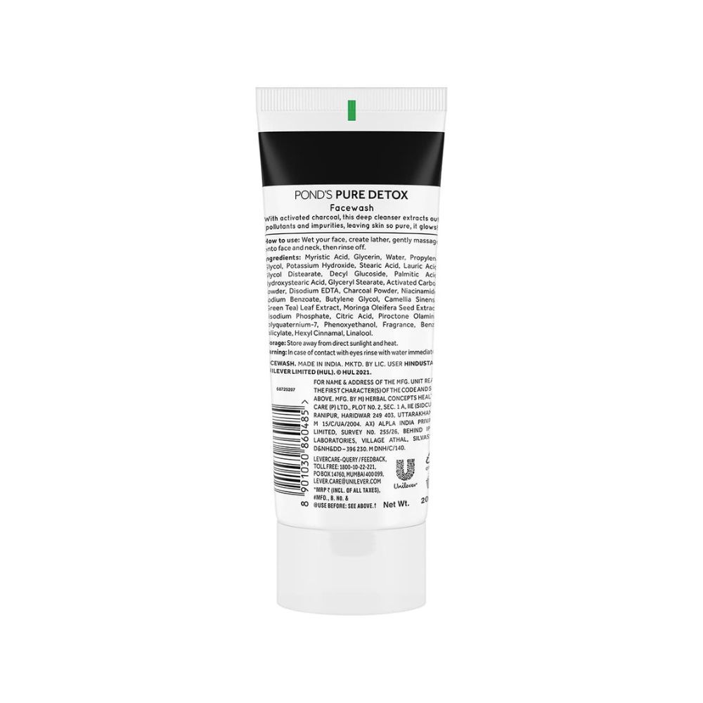 Pond'S Pure Detox Face Wash 200 G, Daily Exfoliating & Brightening Cleanser