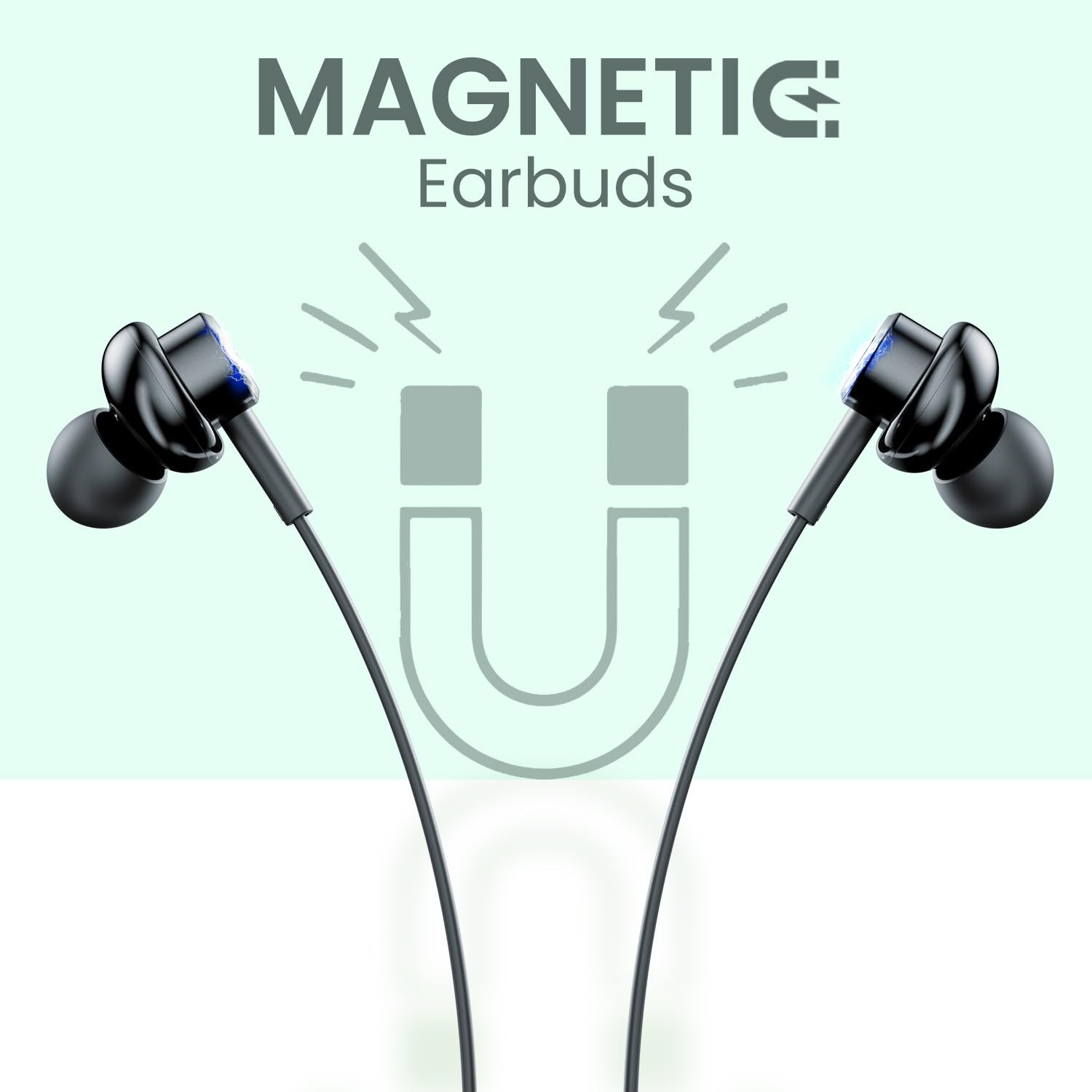 Portronics Conch Gamma C in Ear Type C Wired Earphones with in Line HD Mic  Magnetic Earbuds Powerful Audio 142mm Driver TPE Anti Tangle Wire in line Controls Wide CompatibilityBlack