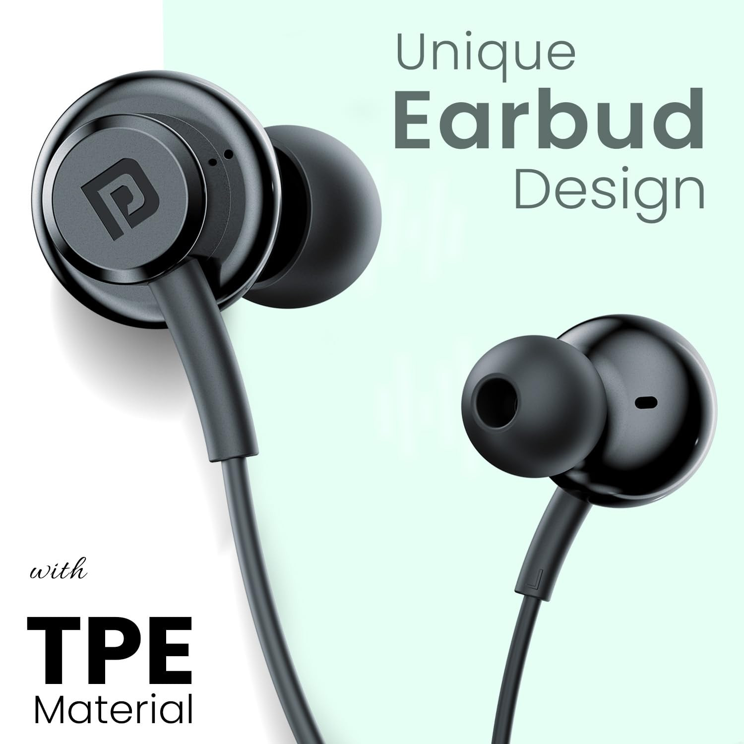 Portronics Conch Gamma C in Ear Type C Wired Earphones with in Line HD Mic  Magnetic Earbuds Powerful Audio 142mm Driver TPE Anti Tangle Wire in line Controls Wide CompatibilityBlack