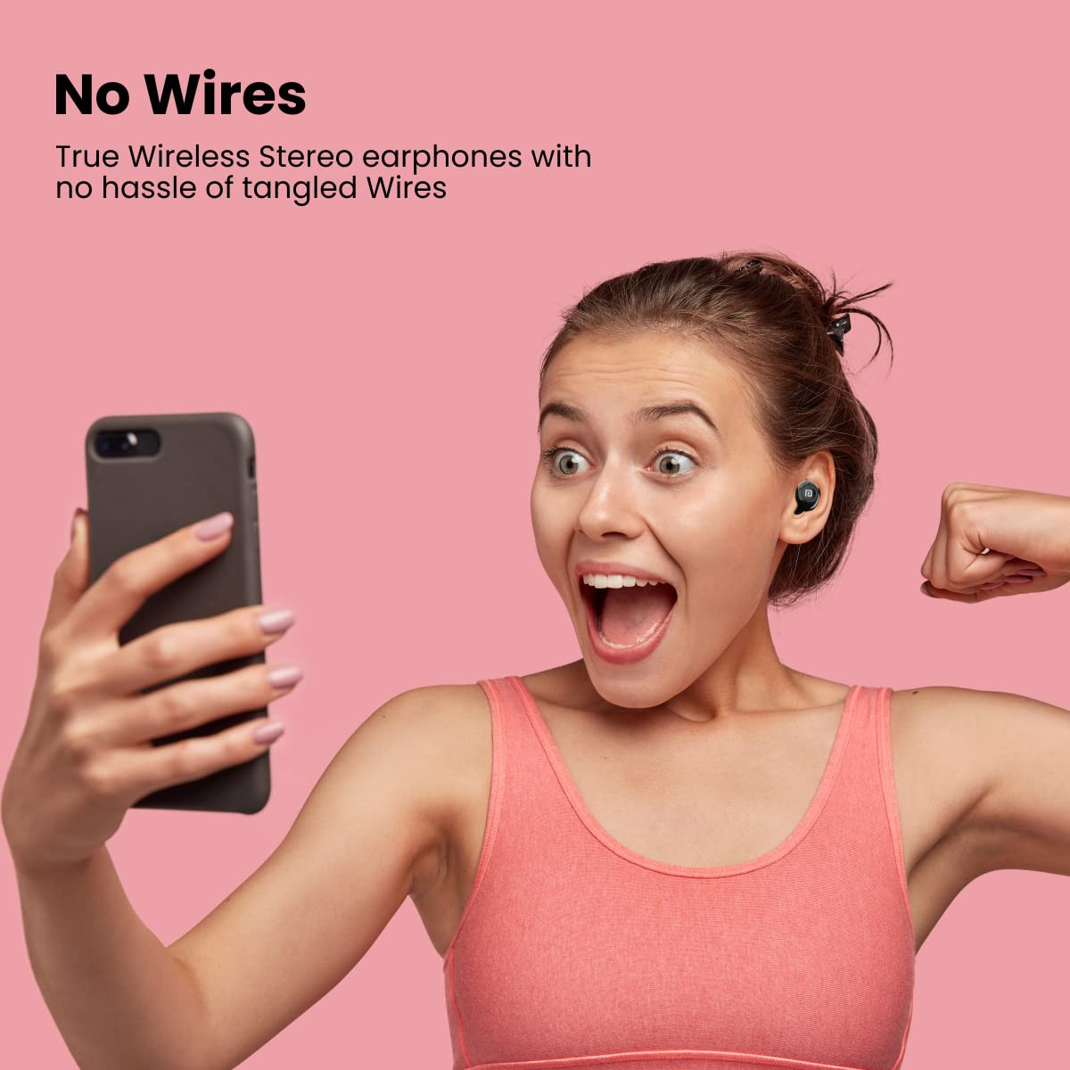 Portronics Harmonics Twins S3 Smart TWS Bluetooth 52 Earbuds with 20 Hrs Playtime 8mm Drivers Lightweight DesignBlack