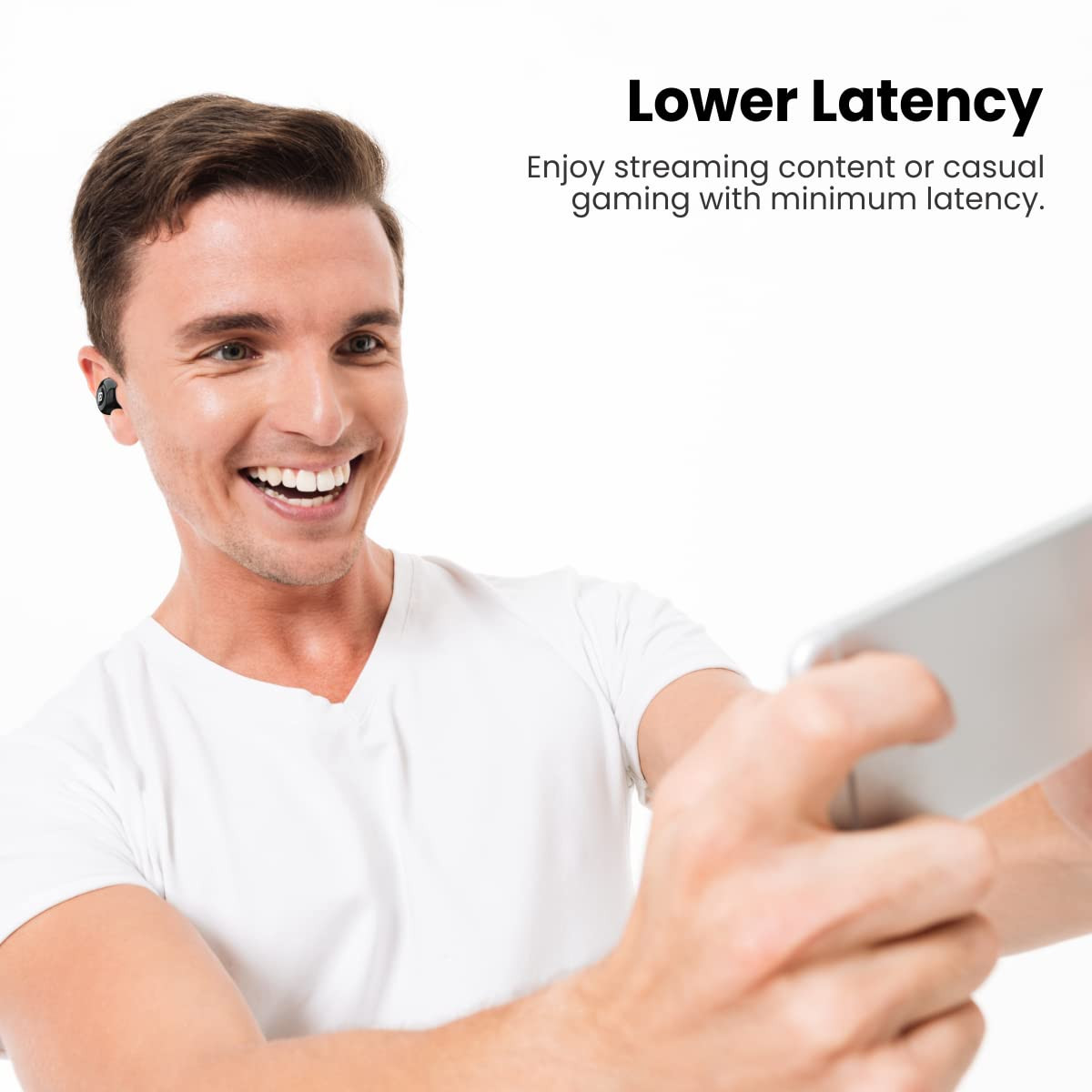 Portronics Harmonics Twins S3 Smart TWS Bluetooth 52 Earbuds with 20 Hrs Playtime 8mm Drivers Lightweight DesignBlack