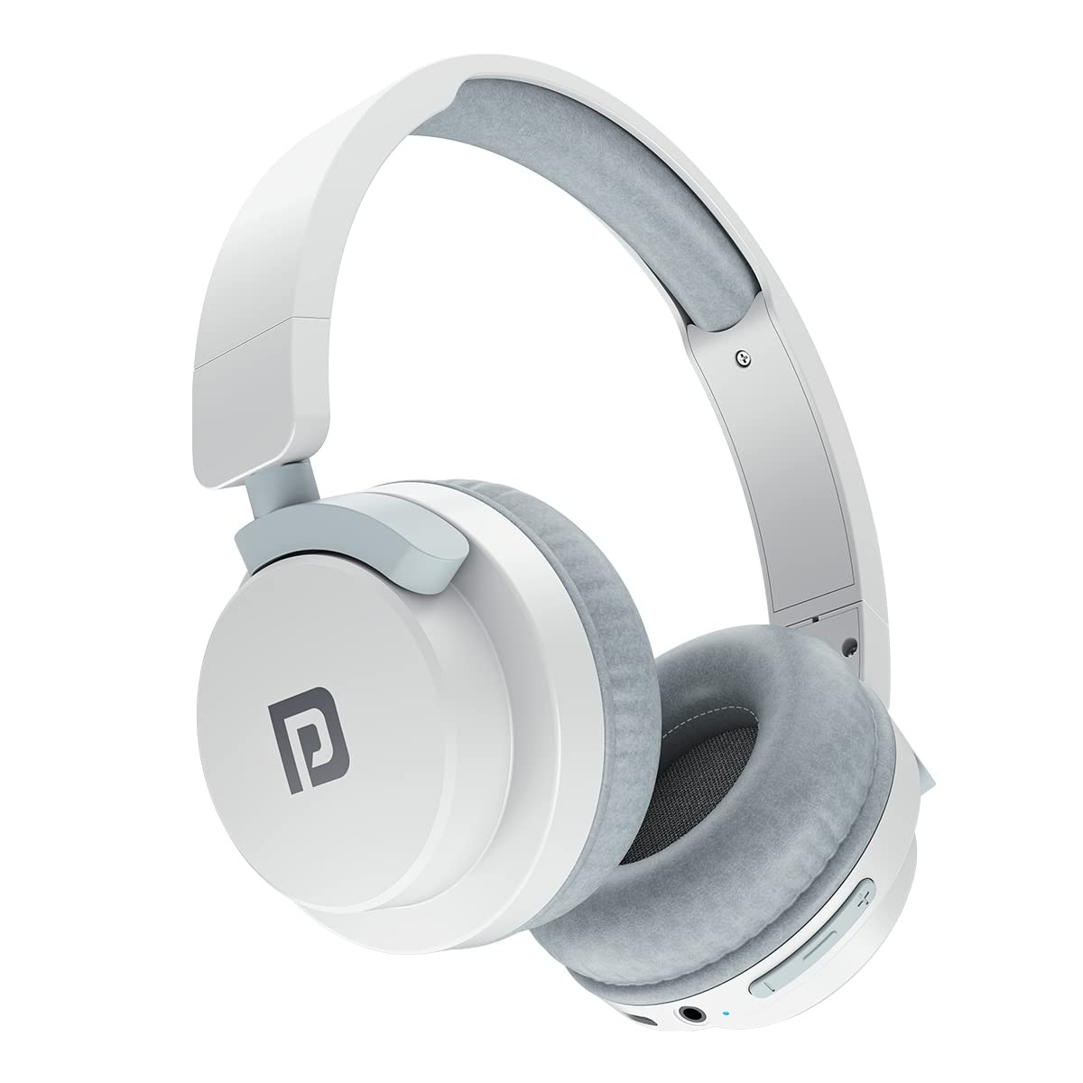 Portronics Muffs M2 Bluetooth Headphones Over Ear with Upto 40 Hrs Playtime 40mm Dynamic Drivers AUX 35mm Powerful Bass Laptop  PC SupportType C Charging Port Foldable DesignWhite