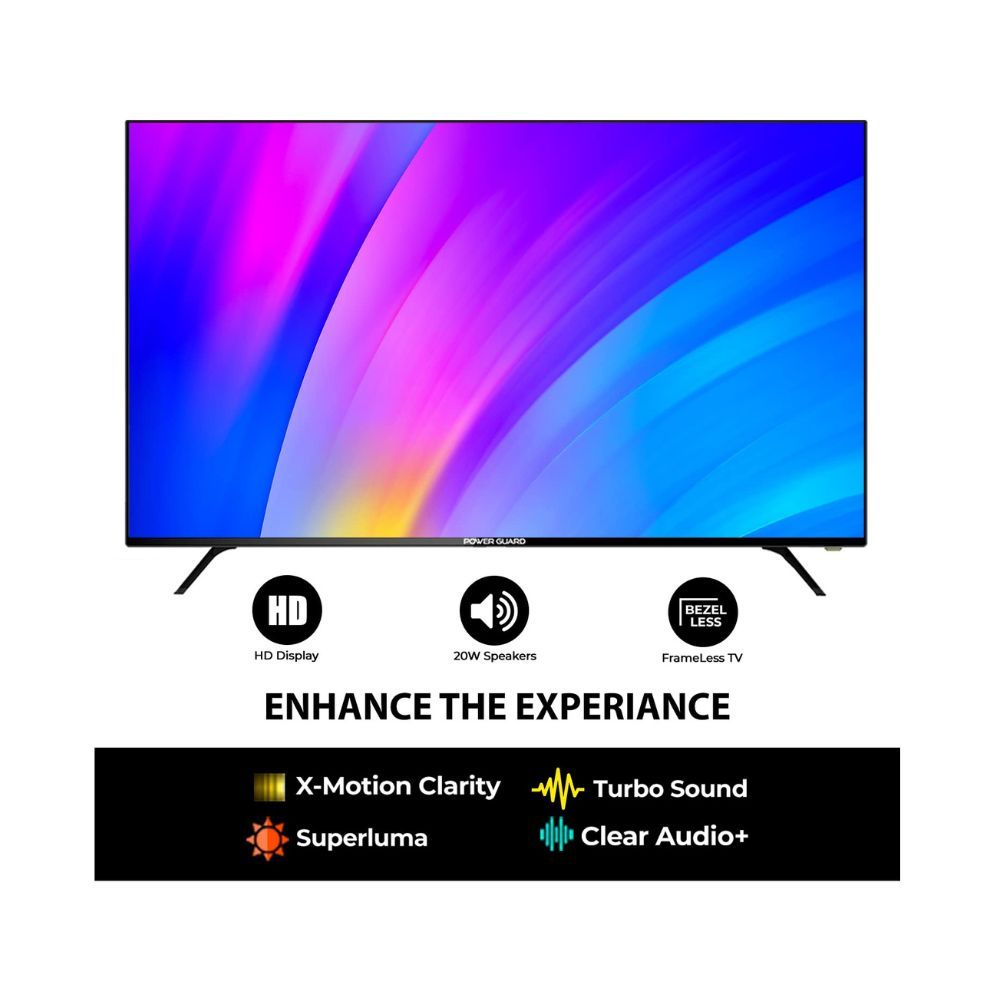 Power Guard 80 cm (32 inches) Frameless HD Ready LED TV PG32N (Black)