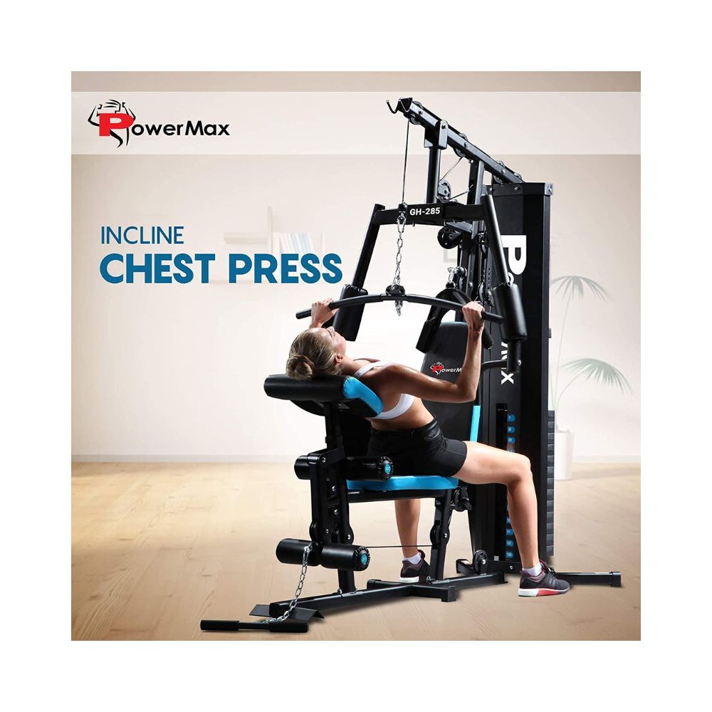 PowerMax Fitness GH-285 Steel Multi-Function Home Gym 150lbs Dead Weight Stack and Max Weight 160Kg with Installation Assistance