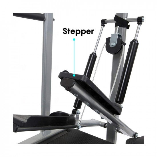 PowerMax Fitness MFT-410 Non-electric Manual Treadmill Foldable, Multifunction (Jogger, Stepper, Twister, Push up Bar), 3-Level Incline, 120-kg Max User Weight - Ideal for Home Use