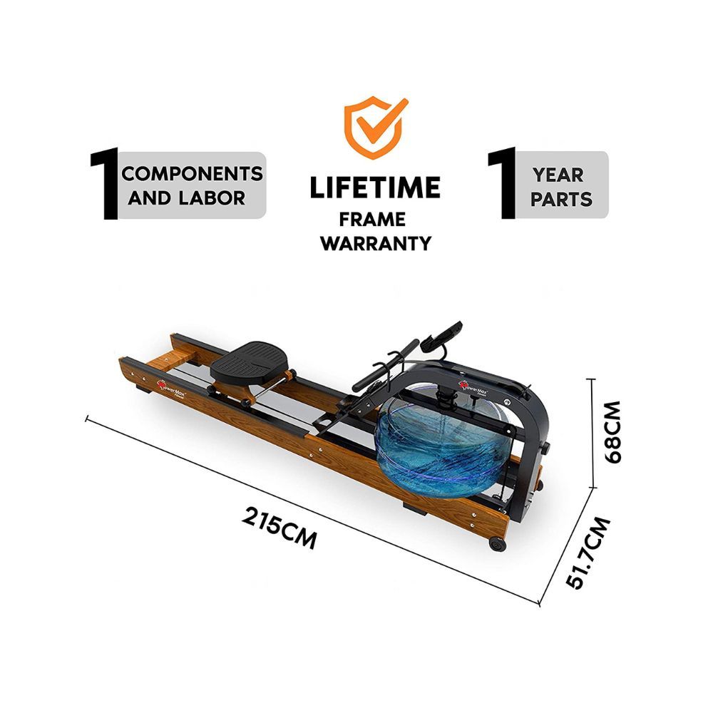 PowerMax Fitness RWC-1000 Water Rowing Machine with Digital Display for Commercial use