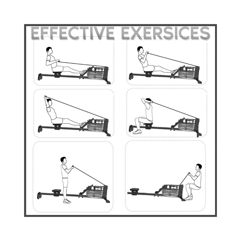 PowerMax Fitness RWC-1000 Water Rowing Machine with Digital Display for Commercial use