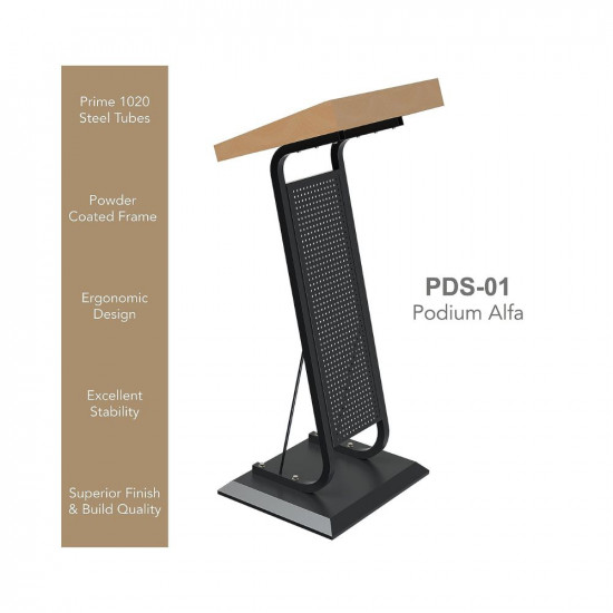 Pragati Systems Presentation Stand, Black And Peach Podium