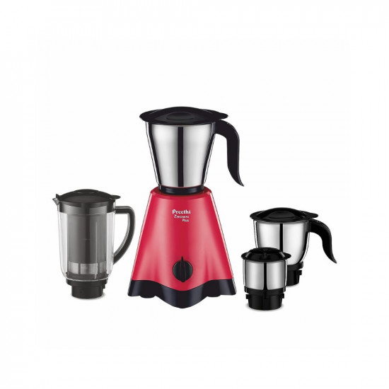 Preethi Crown Plus MG-258 Mixer Grinder, 600 Watt, White/Purple, 4 Jars - Super Extractor Juicer Jar with 5yr Motor Warranty & Lifelong Free Service (Acrylonitrile Butadiene Styrene)