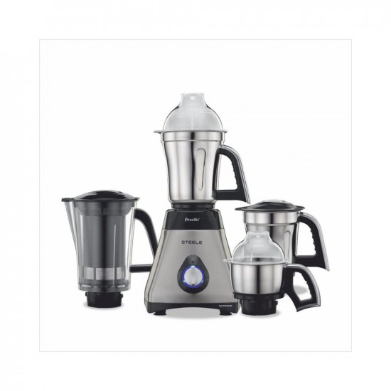 Preethi Steel Supreme MG-208 mixer grinder, 750 watt (Silver/ Black)