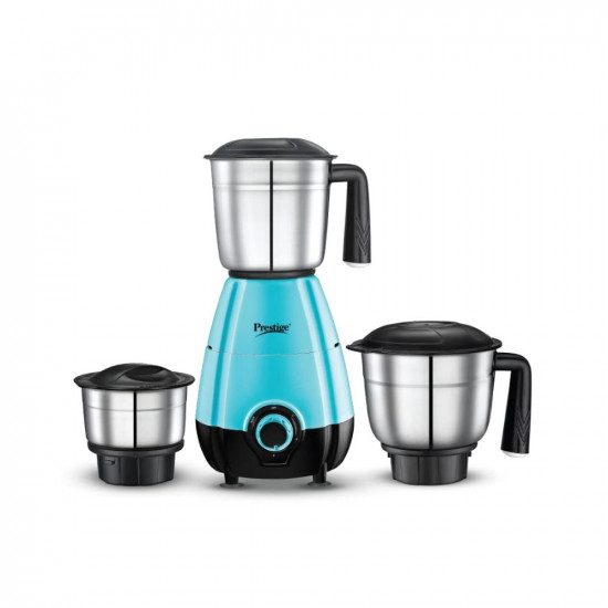 Prestige 500 Watts DIVA Mixer Grinder with 3 stainless Steel Jars|3 super efficient blades|2 years warranty|(Blue & Black)