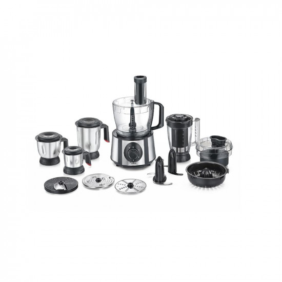 Prestige Amica Super Mixer Grinder 1000 W, 5 Jars with Multiple Accessories (Black and Silver)