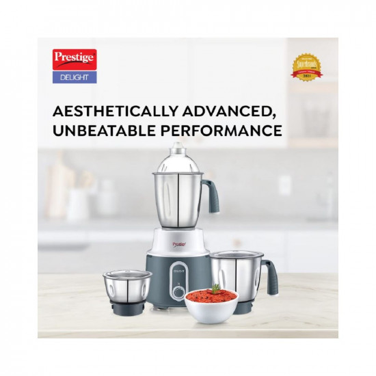 Prestige Delight Mixer Grinder 750 W (With 3 Stainless Steel Jars)