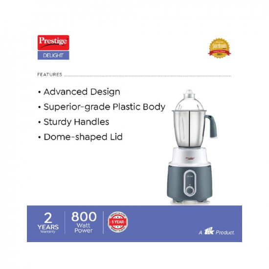Prestige Delight Mixer Grinder 750 W (With 3 Stainless Steel Jars)