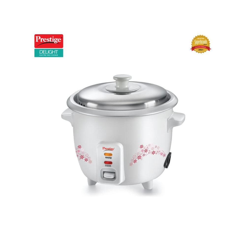Prestige Delight PRWO 1.5 (1.5L OPEN TYPE) Electric Rice Cooker with Steaming Feature (1.5 L, White)