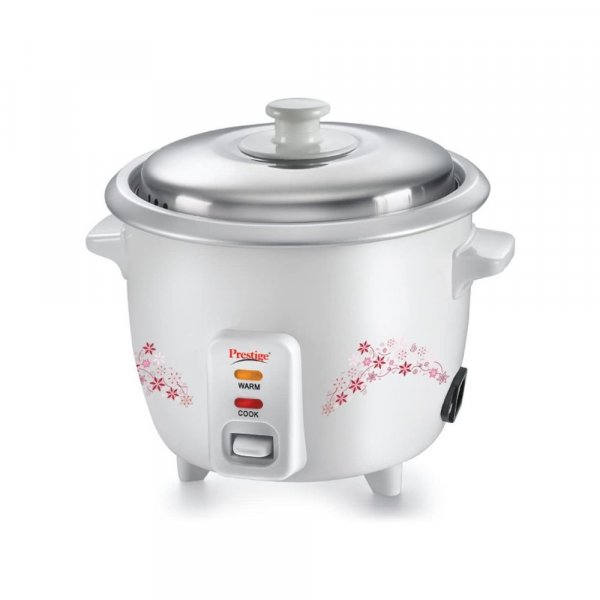 Prestige Delight PRWO 1.5 (1.5L OPEN TYPE) Electric Rice Cooker with Steaming Feature (1.5 L, White)
