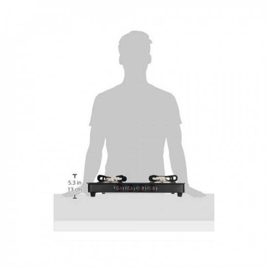 Prestige Marvel Glass Top 4 Burner Gas Stove, Manual Ignition, black