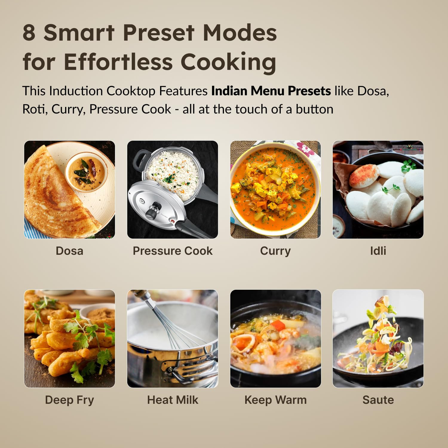 Prestige PIC 20 1600 Watts Induction Cooktop  4KV Surge Protection  8 Preset Indian Menu Options  Timer  Soft Touch Button  Easy to Clean  Portable  Black  1Y Warranty  BIS