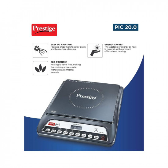 Prestige PIC 20 1600 Watts Induction Cooktop |Indian Menu Option|Automatic power & temperature adjustment|Automatic Voltage Control|1 year warranty