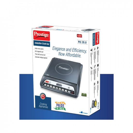 Prestige PIC 20 1600 Watts Induction Cooktop |Indian Menu Option|Automatic power & temperature adjustment|Automatic Voltage Control|1 year warranty