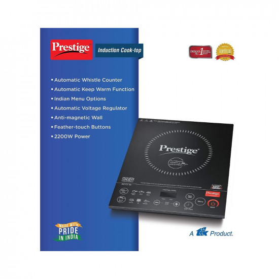 Prestige PIC 6.1 V3 2200 Watts Indian Menu Options Induction Cooktop, Black