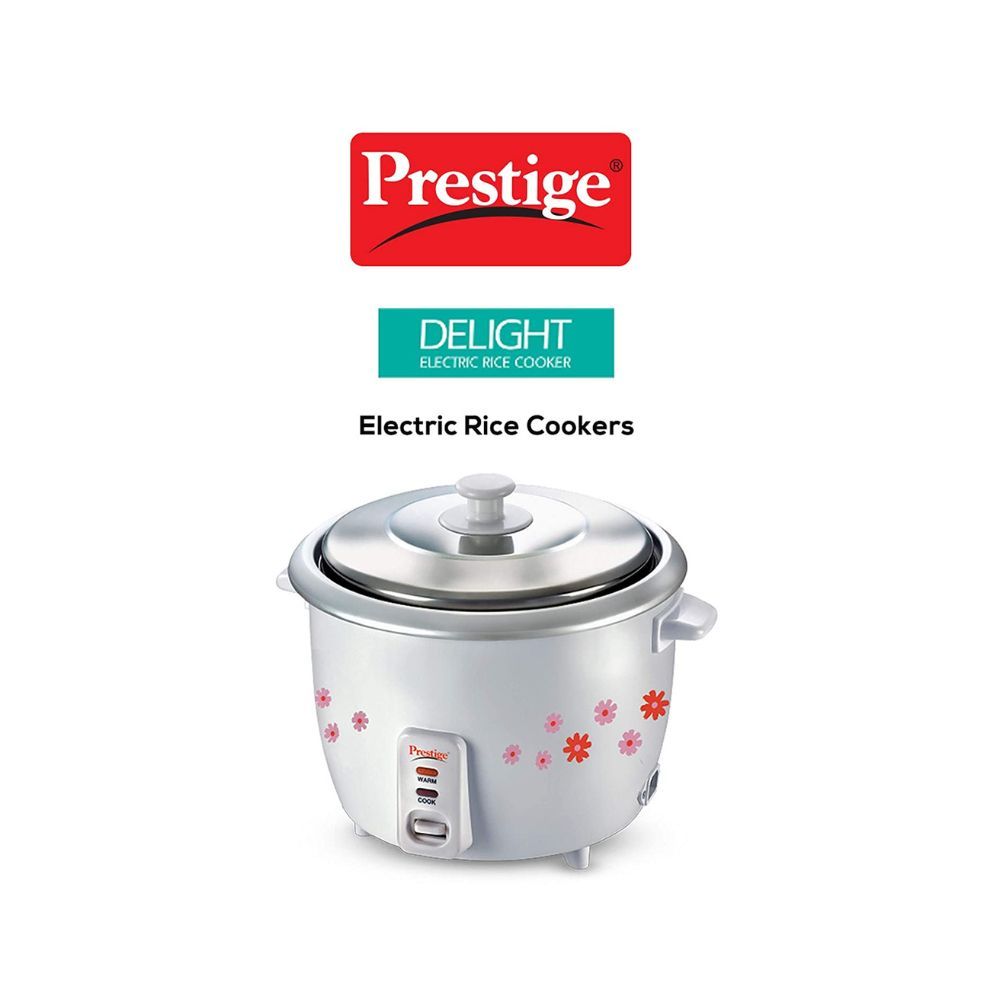 Prestige PRWO 1.8-2 Electric Rice Cooker with Steaming Feature (1.8 L, White)