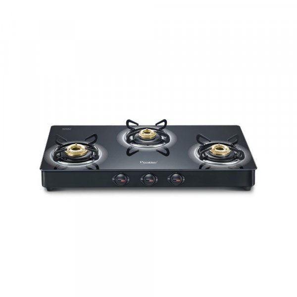 Prestige Royale Plus Glass Manual Gas Stove (3 Burners)