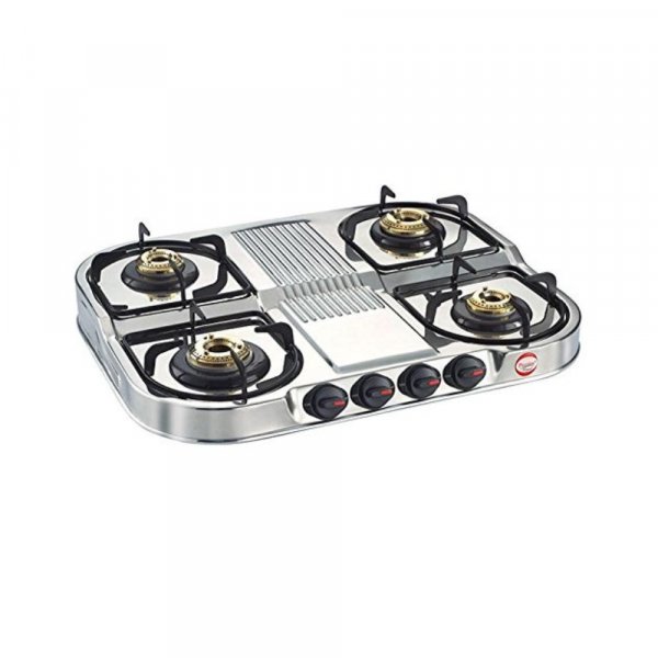 Prestige Royale Stainless Steel Manual Gas Stove (4 Burners)