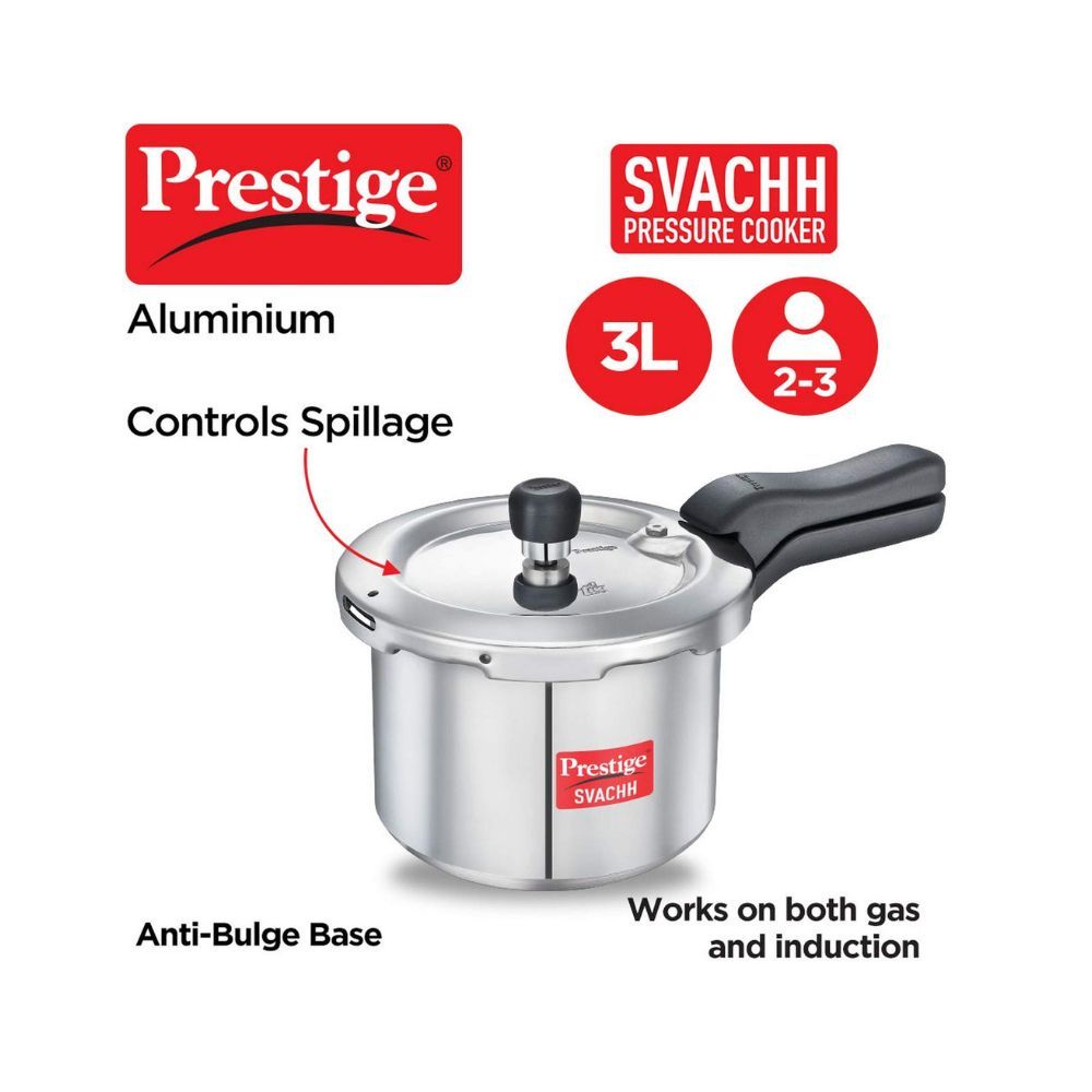 Prestige Svachh 3 L Induction Bottom Pressure Cooker (Aluminium)