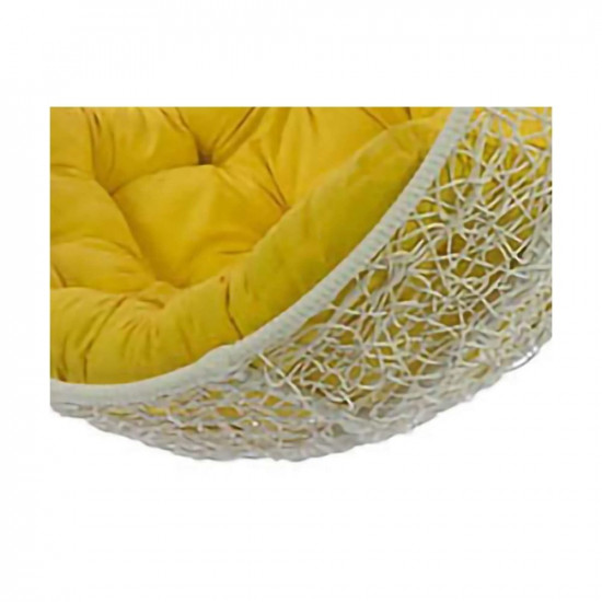 Prime Pigeon Hammock Swing Chair Without Stand For Home, Hanging Swings For Indoor, Outdoor, Home, Patio, Yard, Balcony, Garden (White/Yellow)(Rattan,Poly Nylon)