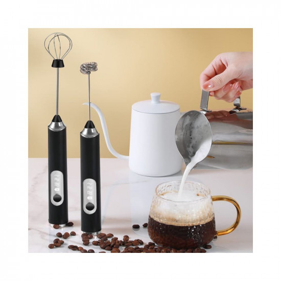 Primesky® USB Rechargeable Electric Foam Maker - Handheld Milk Wand Mixer Frother for Hot Milk, Hand Blender Coffee, Egg Beater Milk Frother