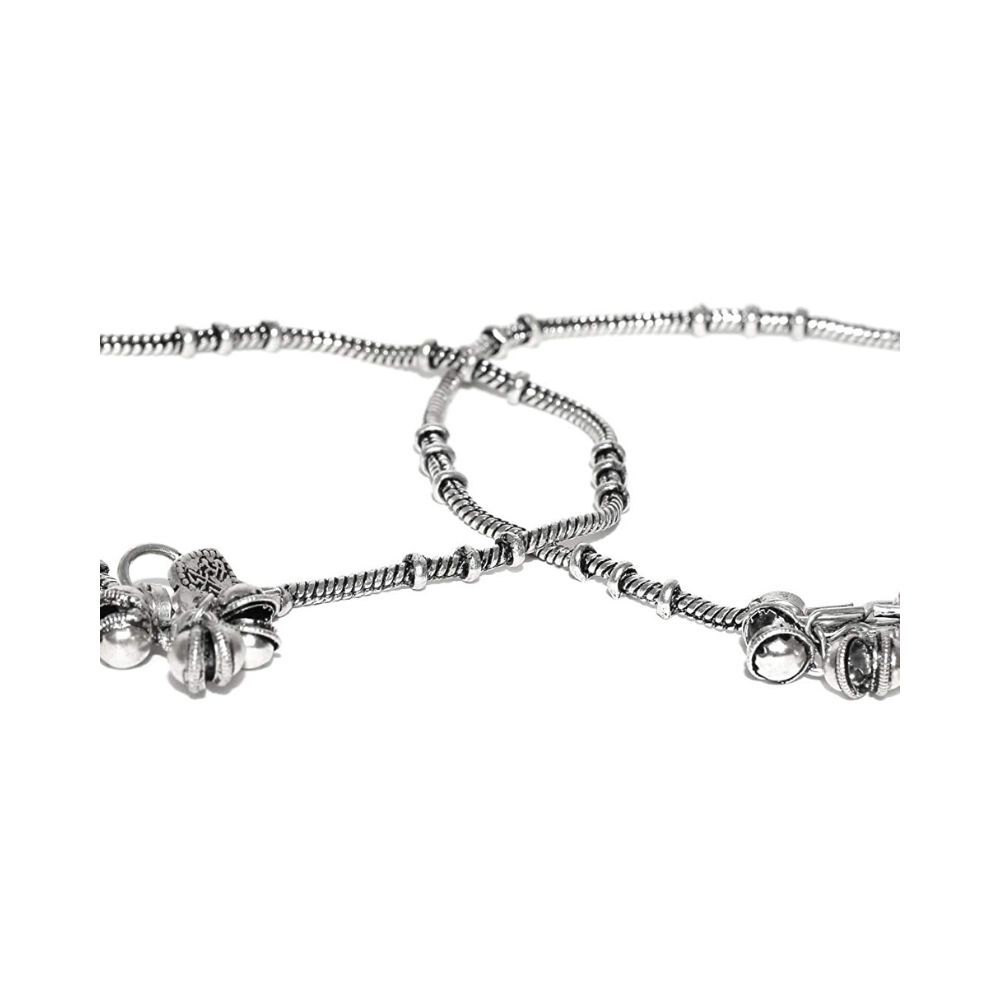 Prita Designer Antique German Oxidized Silver Latest Stylish Fashionable Trendy Traditional Payal Anklets Pair