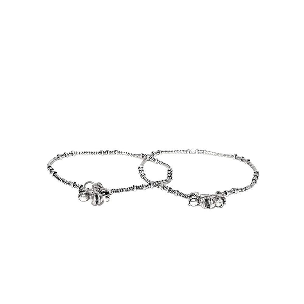 Prita Designer Antique German Oxidized Silver Latest Stylish Fashionable Trendy Traditional Payal Anklets Pair