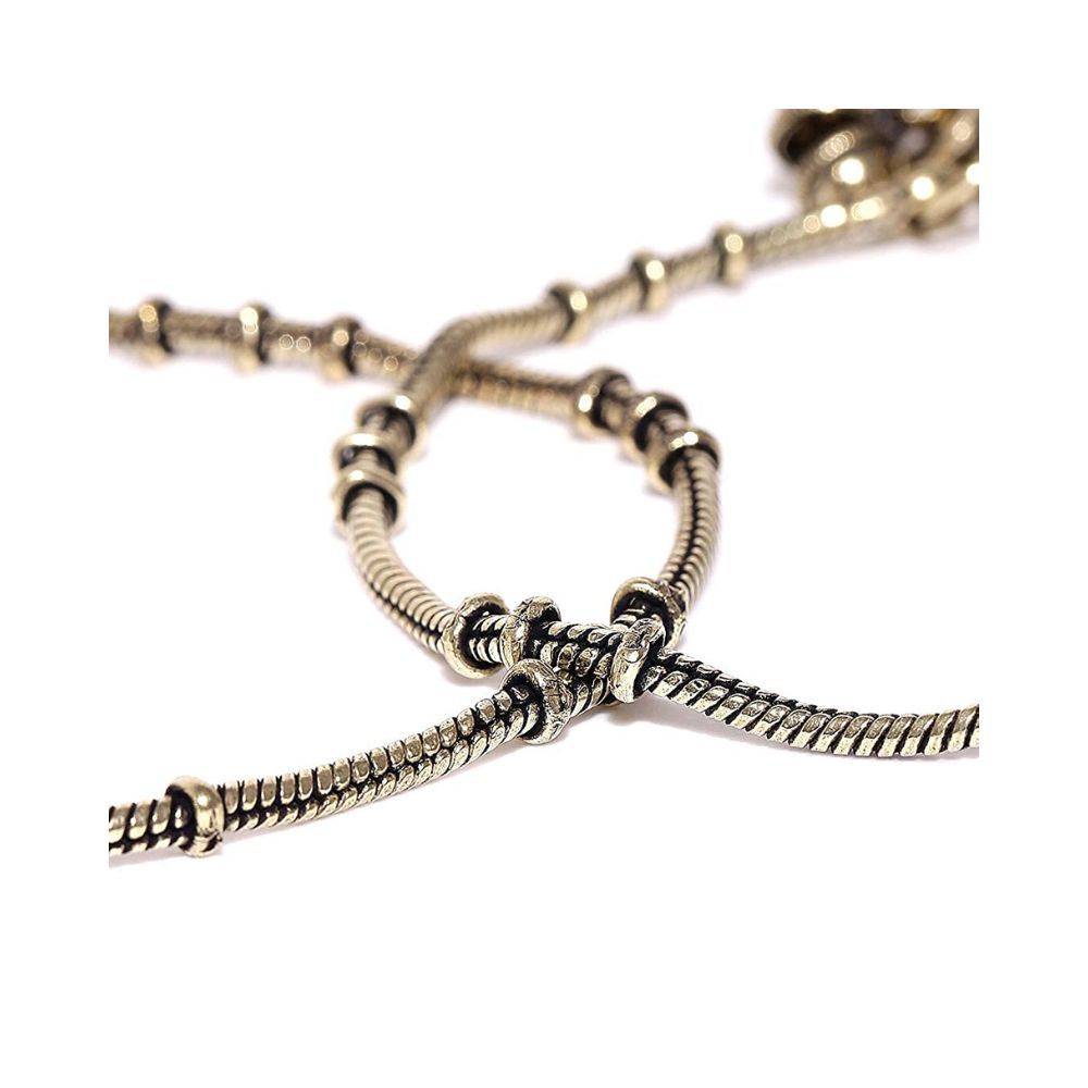 Prita Designer Antique Gold Plated German Silver Latest Traditional Payal Anklets Pair