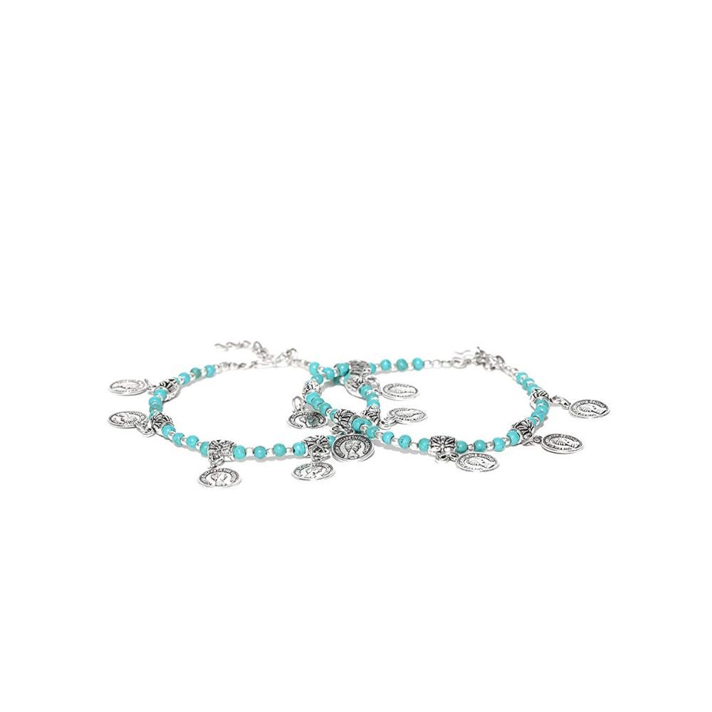 Prita Designer Silver Plated Latest Adjustable Traditional Payal Anklets Pair