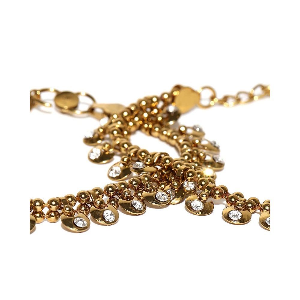 Prita Designer Stone Studded Gold Plated Latest Adjustable Traditional Payal Anklets