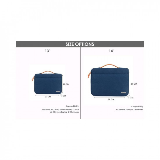 Probus Water Resistant Canvas Laptop Sleeve Bag Notebook Case for Men & Women - Blue