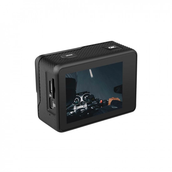 PROCUS Rush 3.0 (Full Pack) 24MP Real 4K 30fps Action Camera Waterproof with EIS (Video Stabilization), External Mic, 2 Batteries and WiFi (Black) (with EIS)