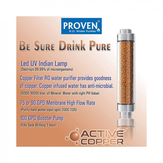 Proven® Zinc Copper Alkaline Hydrogen RO Water Purifier | 10 to12 Liter Storage