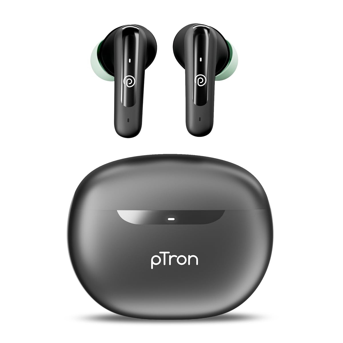 pTron Bassbuds Astra In-Ear TWS Earbuds with Stereo Sound 34Hrs Playtime Stereo Calls Bluetooth V53 Headphone with Quick Pairing Touch Control Voice Assist Type C Charging  IPX4Black  Green