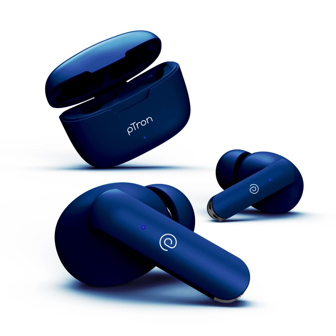 PTron Bassbuds Duo Bluetooth Truly Wireless in Ear Earbuds with Mic with 32Hrs Total Playtime 51 Stereo Audio Touch Control TWS Dual Mic Type-C Fast Charging IPX4  Voice Assistance Blue