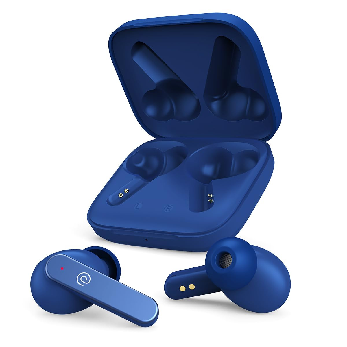 pTron Bassbuds Gomax in-Ear TWS Earbuds HD Mic  TruTalk AI-ENC Calls 36H Playtime 13mm Drivers Bluetooth 53 Wireless Headphones Voice Assist Type-C Fast Charging  IPX5 Water Resistant Blue